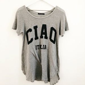 Wildfox Couture Ciao Italia Gray Women Tee Size S